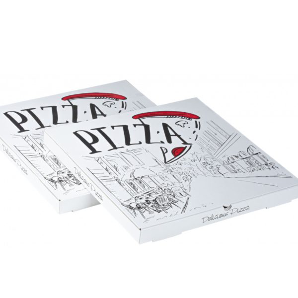 Krabica na pizzu s rovným rohom