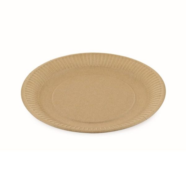 Papierový tanier plytký, hnedý, Ø23cm