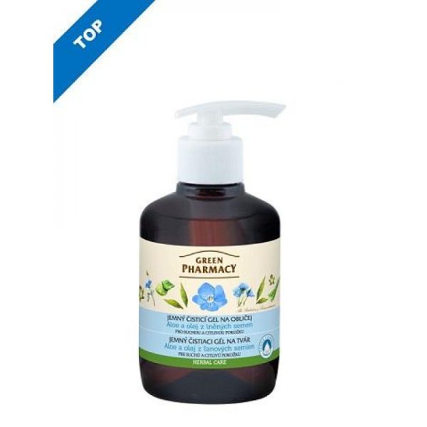 Ponuka - Cena - Predaj Green Pharmacy Jemný čistiaci gél na tvár 270ml - Aloe a olej z ľanových semien
