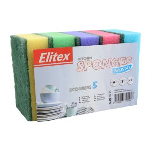 Ponuka - Cena - Predaj Hubka na riad ELITEX MAXI 5ks