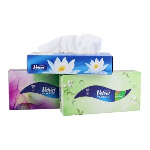 Ponuka - Cena - Predaj Kozmetické utierky VELVET CLASSIC 2vrst. papierové 100 ks