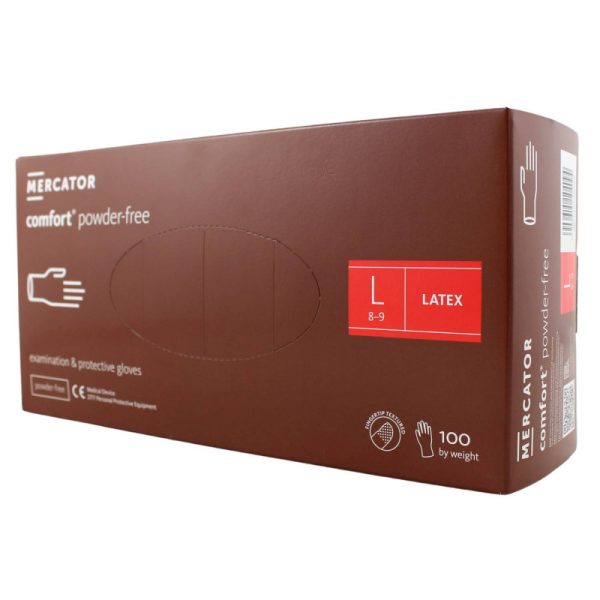 Ponuka - Cena - Predaj Latexové rukavice MERCATOR COMFORT nepúdrované L 100ks 