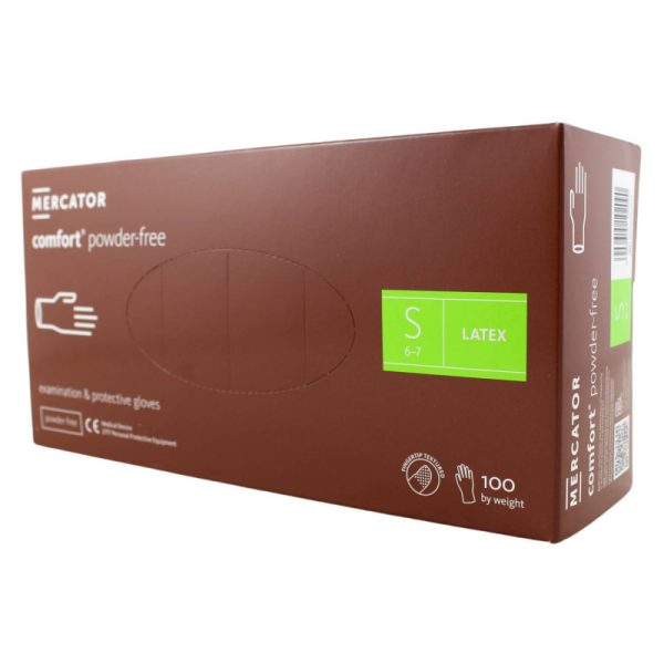 Ponuka - Cena - Predaj Latexové rukavice MERCATOR COMFORT nepúdrované S 100ks 