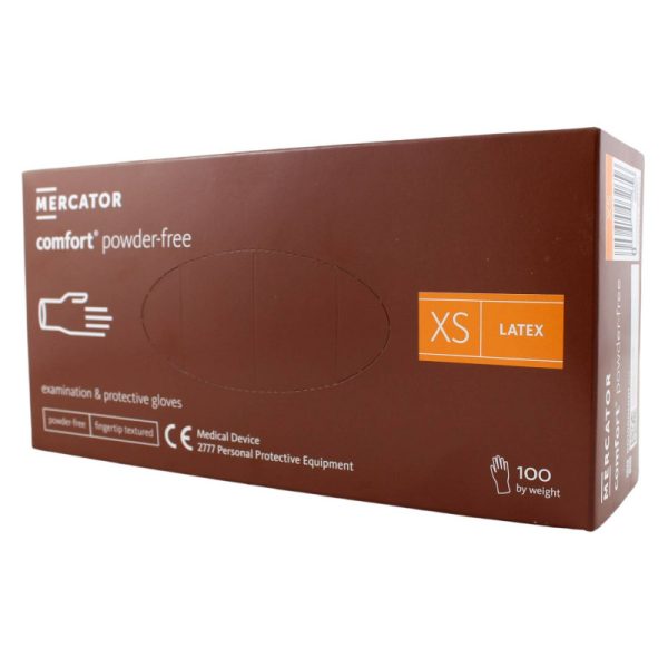 Ponuka - Cena - Predaj Latexové rukavice MERCATOR COMFORT nepúdrované XS 100ks 