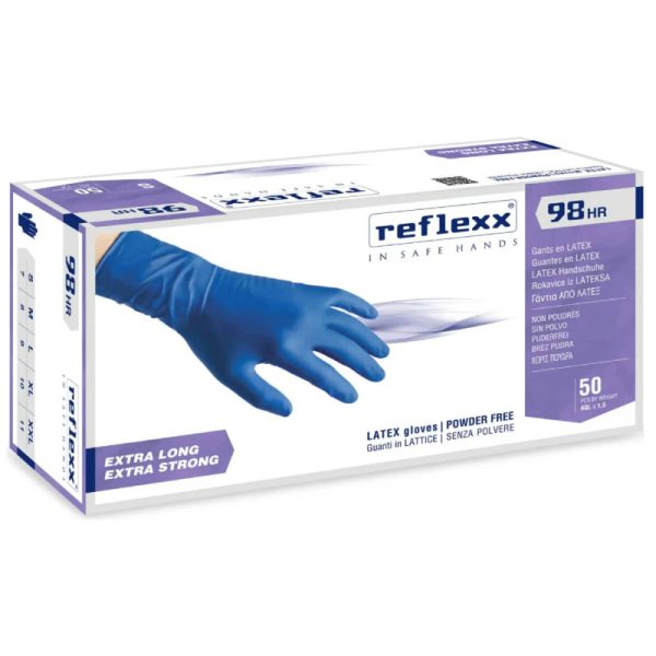 Ponuka - Cena - Predaj Latexové rukavice jednorázové REFLEXX R98 HR modré XXL