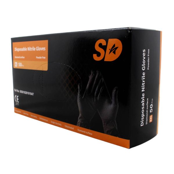 Ponuka - Cena - Predaj Nitrilové ochranné rukavice čierne SD grip - XXL 50ks 