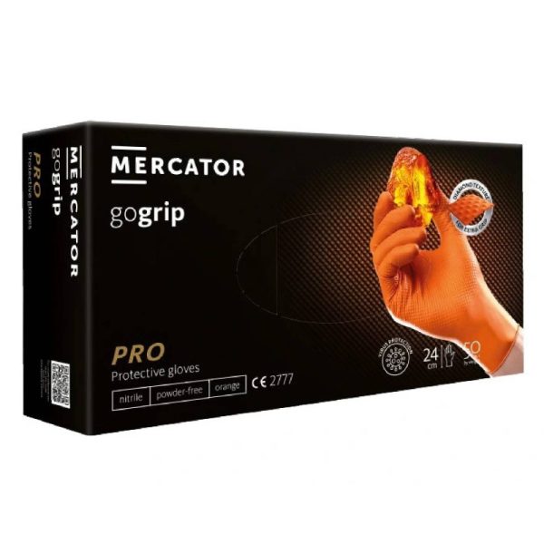 Ponuka - Cena - Predaj Nitrilové ochranné rukavice oranžové Mercator gogrip PRO – XL 50ks
