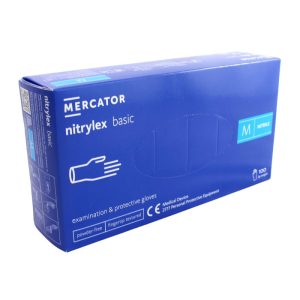 Ponuka - Cena - Predaj Nitrilové rukavice jednorázové MERCATOR nitrylex basic - tmavo modré M 100ks