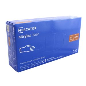 Ponuka - Cena - Predaj Nitrilové rukavice jednorázové MERCATOR nitrylex basic - tmavo modré XL 100ks