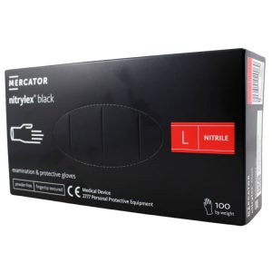 Ponuka - Cena - Predaj Nitrilové rukavice jednorázové MERCATOR nitrylex - čierne L 100ks