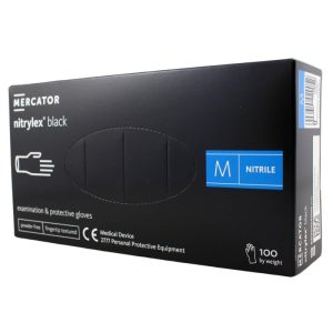 Ponuka - Cena - Predaj Nitrilové rukavice jednorázové MERCATOR nitrylex - čierne M 100ks