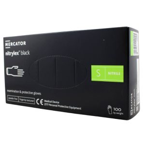 Ponuka - Cena - Predaj Nitrilové rukavice jednorázové MERCATOR nitrylex - čierne S 100ks