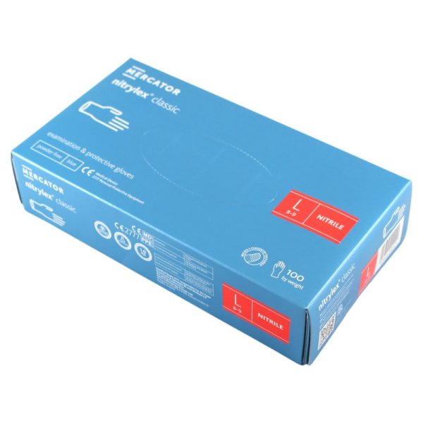 Ponuka - Cena - Predaj Nitrilové rukavice jednorázové MERCATOR nitrylex classic - modré L 100ks