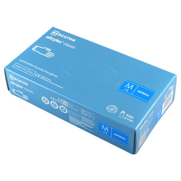 Ponuka - Cena - Predaj Nitrilové rukavice jednorázové MERCATOR nitrylex classic - modré M 100ks