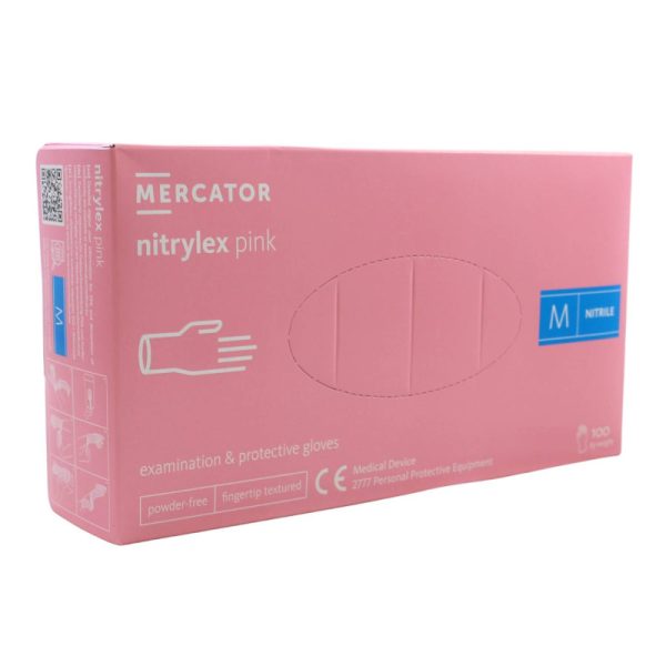 Ponuka - Cena - Predaj Nitrilové rukavice jednorázové MERCATOR nitrylex - ružové M 100ks