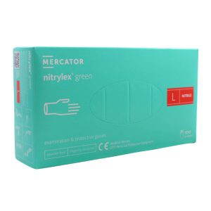 Ponuka - Cena - Predaj Nitrilové rukavice jednorázové MERCATOR nitrylex - zelené L 100ks