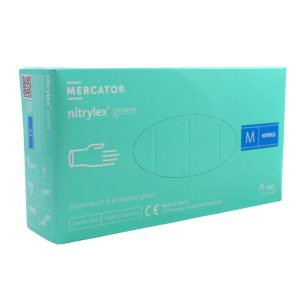 Ponuka - Cena - Predaj Nitrilové rukavice jednorázové MERCATOR nitrylex - zelené M 100ks
