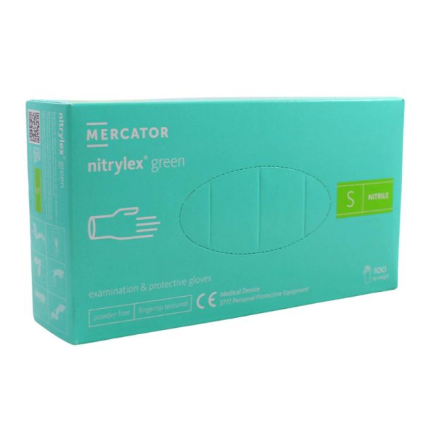 Ponuka - Cena - Predaj Nitrilové rukavice jednorázové MERCATOR nitrylex - zelené S 100ks
