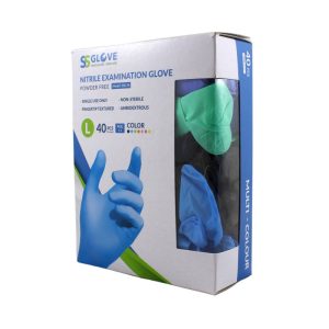 Ponuka - Cena - Predaj Nitrilové rukavice jednorázové SSGLOVE mix farieb L 40ks