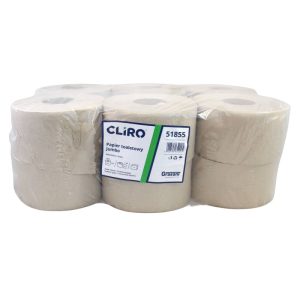 Ponuka - Cena - Predaj Toaletný papier CLIRO JUMBO Ø 18cm 130m 1vr.70% belosť recykel 12ks