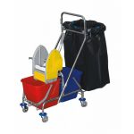 Ponuka - Cena - Predaj Upratovací vozík chrom. konštrukcia CLAROL PLUS III. 2x17l vedrá