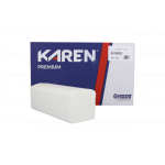 Ponuka - Cena - Predaj ZZ skladané papierové utierky biele KAREN 2vrst. 25x20cm (3000ks)