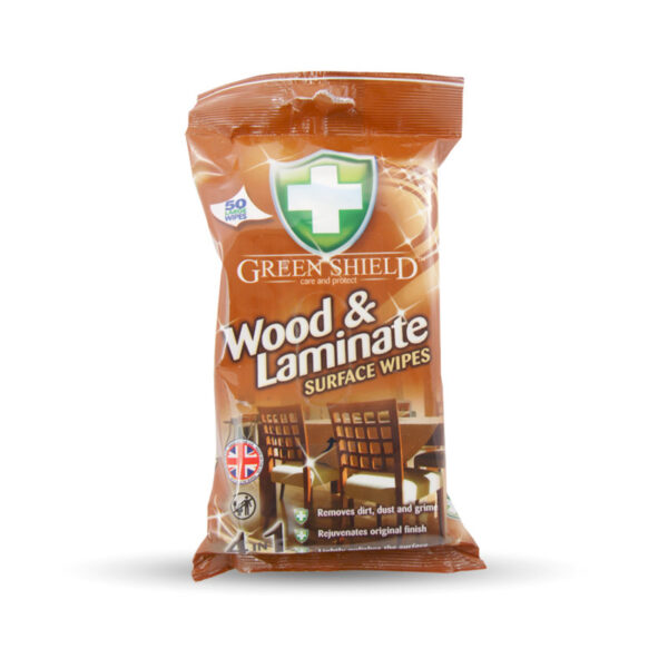 Ponuka - Cena - Predaj GREEN SHIELD drevo/laminát 4v1 čistiace vlhčené utierky 50ks