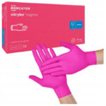 Ponuka - Cena - Predaj Nitrilové rukavice jednorázové MERCATOR nitrylex magenta M 100ks