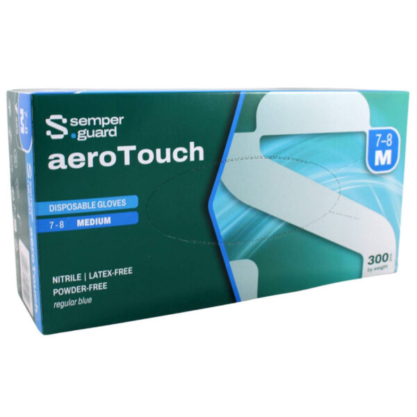 Ponuka - Cena - Predaj Nitrilové rukavice jednorázové Semperguard aeroTouch - modré M 300ks