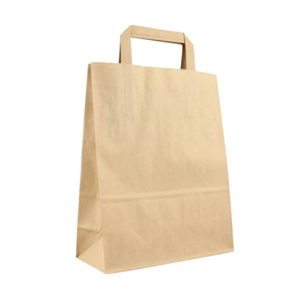 Ponuka - Cena - Predaj Papierová taška hnedá s papierovým uchom 18x8x22cm - 50ks