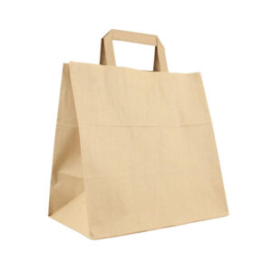 Ponuka - Cena - Predaj Papierová taška hnedá s papierovým uchom 26x17x27cm - 50ks