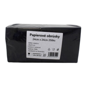 Ponuka - Cena - Predaj Servítky čierne 2vrst. 24x24cm 250ks