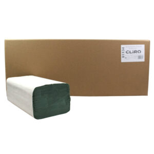 Ponuka - Cena - Predaj ZZ skladané papierové utierky CLIRO zelené 23x23cm
