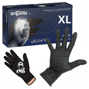 Ponuka - Cena - Predaj Nitrilové ochranné rukavice čierne GRIPZZLY XL - 50ks