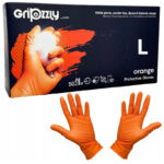 Ponuka - Cena - Predaj Nitrilové ochranné rukavice oranžové GRIPZZLY L - 50ks