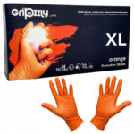 Ponuka - Cena - Predaj Nitrilové ochranné rukavice oranžové GRIPZZLY XL - 50ks