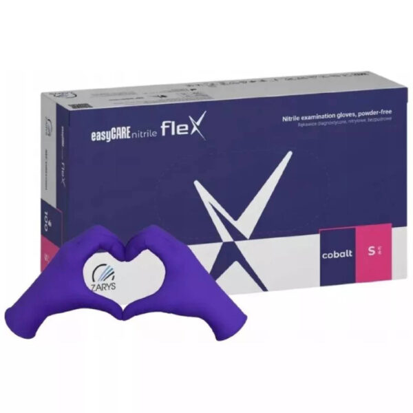 Ponuka - Cena - Predaj Nitrilové rukavice jednorázové easyCARE FLEX – kobaltová S 100ks