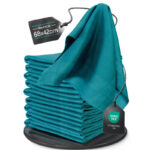 Ponuka - Cena - Predaj Kuchynská utierka na riad z mikrovlákna petrolejová – 10 ks