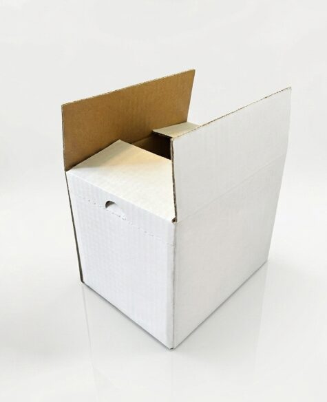 Kartónová krabica biela s výsekom