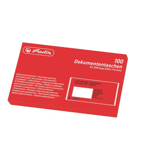 Herlitz - Priehľadná samolepiaca obálka DL / 100ks Herlitz - Priehľadná samolepiaca obálka DL / 100ks