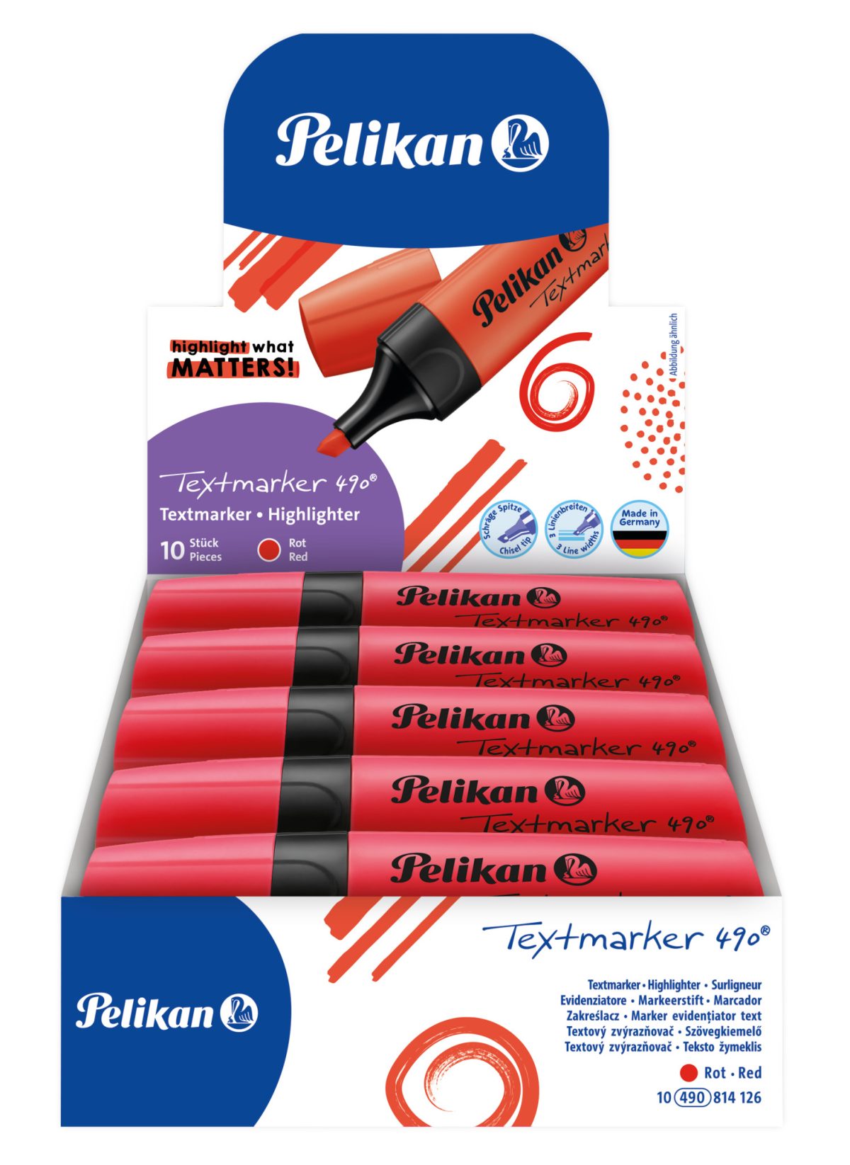 Pelikan - Zvýrazňovač 490 červený – Obrázok 2