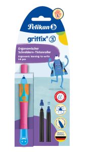Pelikan - Pero bombičkové Griffix 3 pre ľavákov ružové