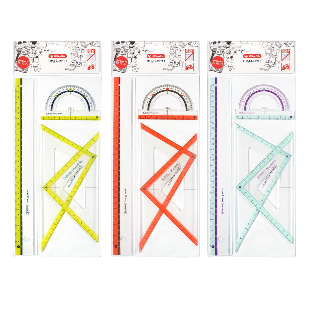 Herlitz - Sada pravítok pre geometriu Herlitz - Sada pravítok pre geometriu