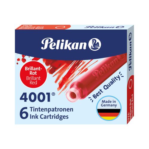 Pelikan - Bombičky atramentové briliantné červená Pelikan - Bombičky atramentové briliantné červená