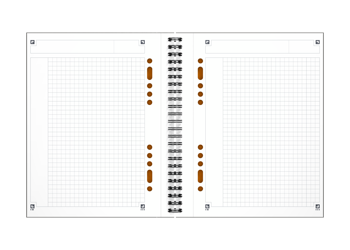 Oxford - Blok špirálový Oxford International Notebook A5+/80 listov, štvorčekový, sivý – Obrázok 4