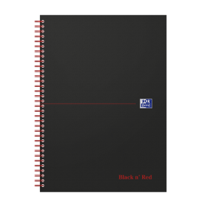 Oxford - Blok špirálový Oxford Black n’Red Notebook A4/70 listov linajkový
