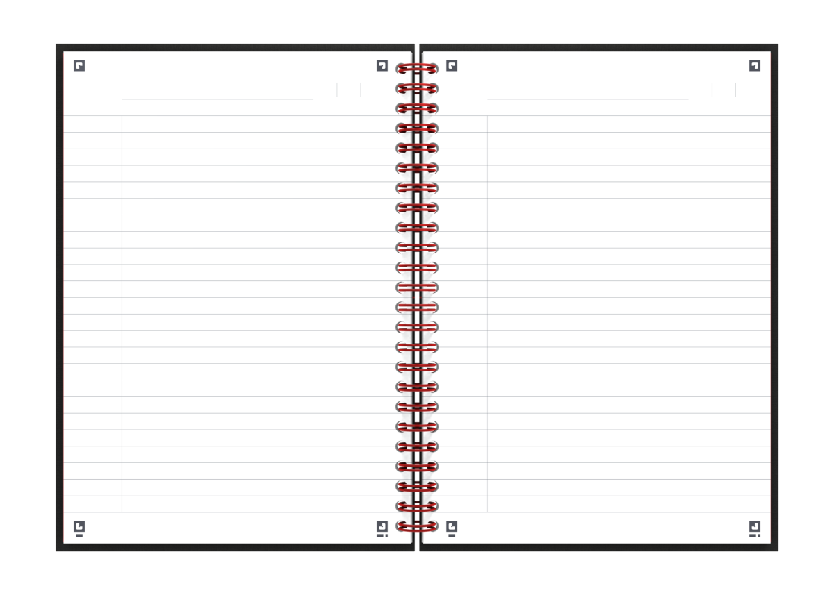 Oxford - Blok špirálový Oxford Black n’Red Notebook A5/70 listov linajkový, čierny – Obrázok 4