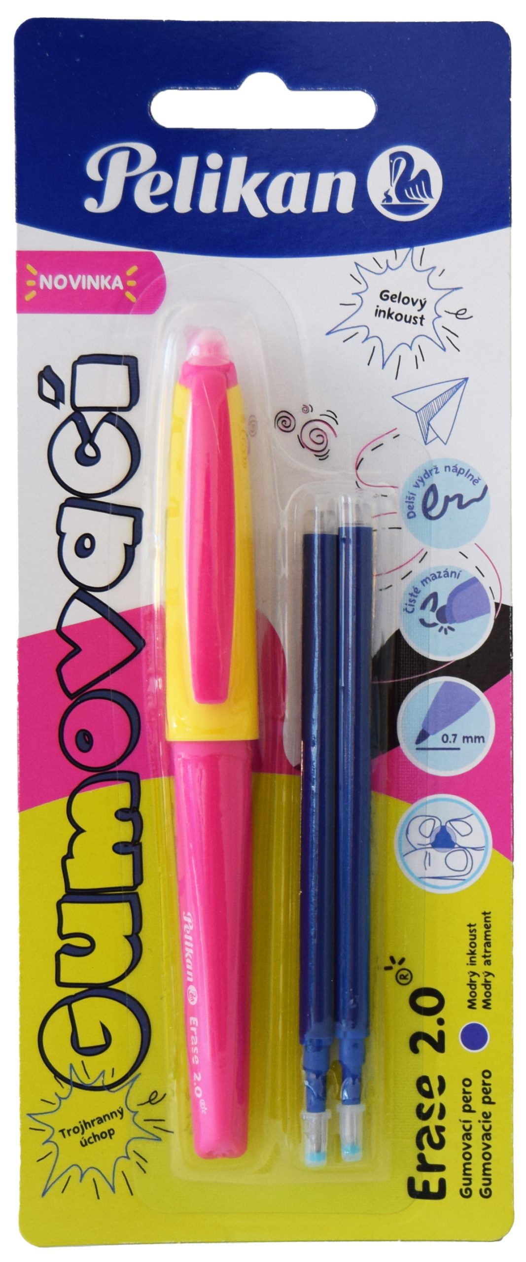 Gumovacie pero žlto ružové Gumovacie pero žlto ružové