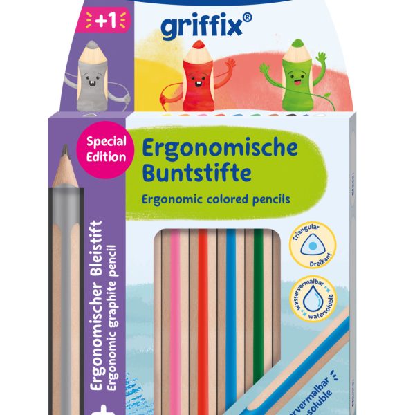 Pastelky Griffix a ceruzka HB silné 10 ks