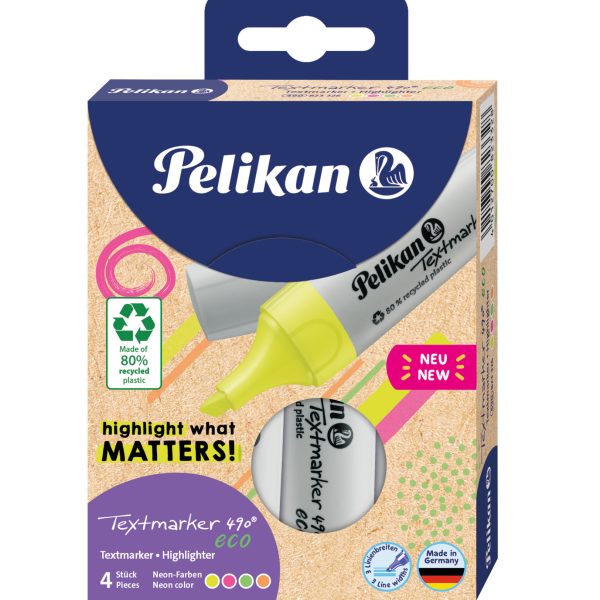 Zvýrazňovač 490 eco NEON 4 ks